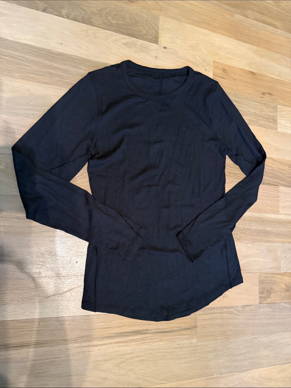 Lululemon Black Ribbed Knit Tee